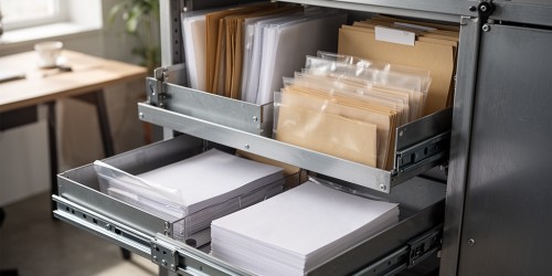 Quais documentos organizar em um armário de aço deslizante