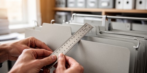 Quais medidas usar em arquivos para pastas suspensas